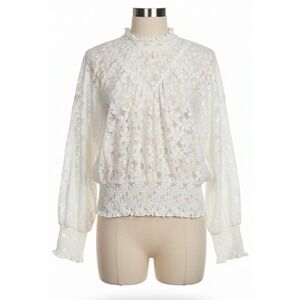 Hayden Women's Lace Blouse Size Small White Boho Cottagecore Romantic fairycore